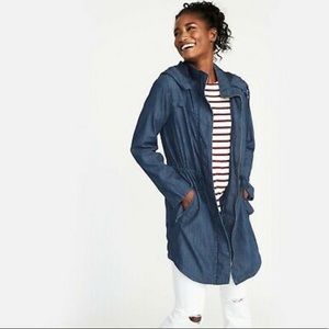 Hooded Denim Utility Jacket